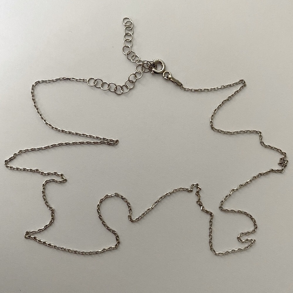 925 silver 1mm thick chain necklace 16+2 inches